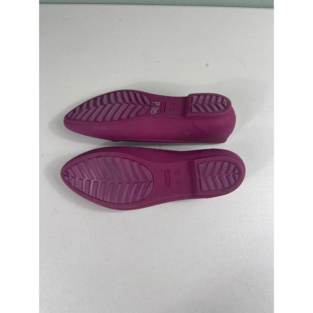 Crocs Women's Size 8 Magenta Slip On‎ Ballet Flats Iconic Comfort Shoes Clogs